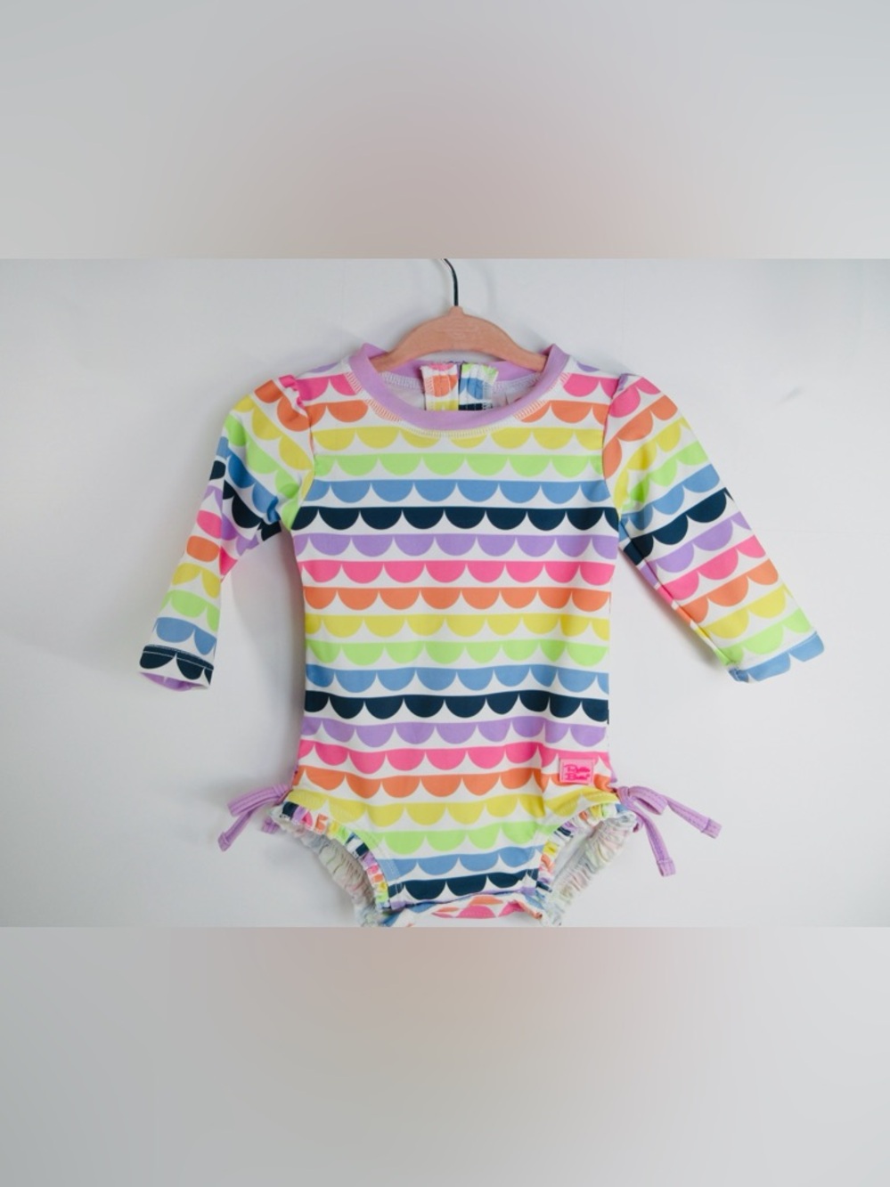 Ruffle Butts Girls Swimsuit |  Rainbow Scallop